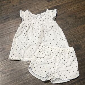 Gap-Kids White and Blue Polka Dot Pajama Set
